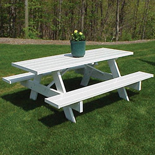 Dura-Trel Traditional White Picnic Table