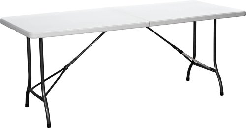 Duralight HDPE Folding Multipurpose Table 6-Feet White Granite