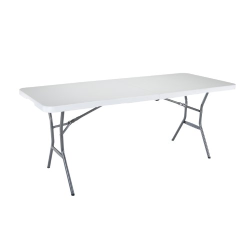 Lifetime 25011 Fold In Half Commercial Table 6 Feet White Granite