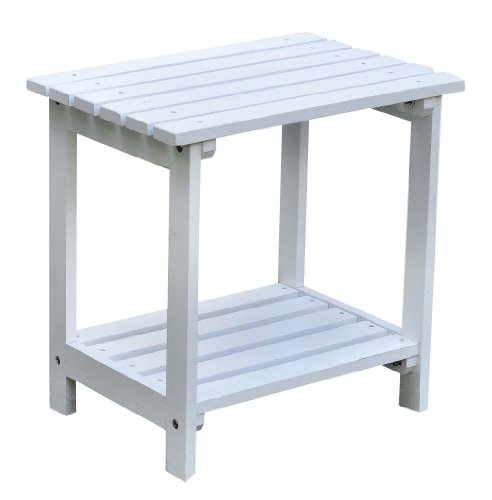 Shine Company Rectangular Side Table Small White