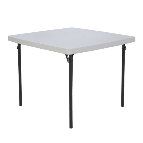 Lifetime 22315 Folding Square Card Table 37 Inch Top White Granite