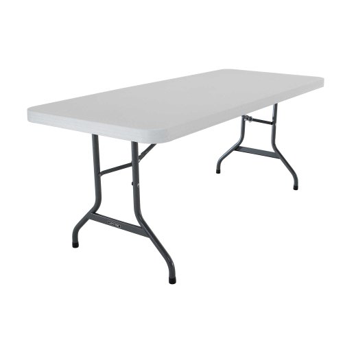 Lifetime 22901 Folding Utility Table 6 Feet White Granite