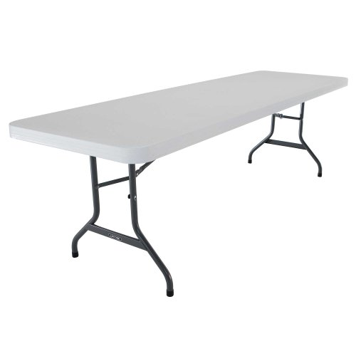 Lifetime 42980 Folding Utility Table  8 Feet White Granite Pack Of 4