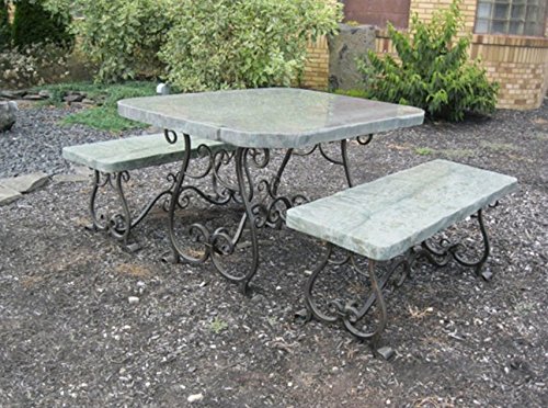 Stone Age Creations TA-ME-JA Melody Natural Stone Boulders Table Charcoal Granite Table