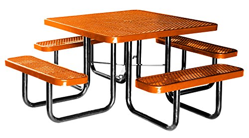 3PCS promotion Price Lifeyard Heavy Duty Metal Picnic Table Square 46inch Brown