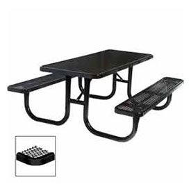 8 Extra Heavy Duty Picnic Table Diamond 96W X 70D Black