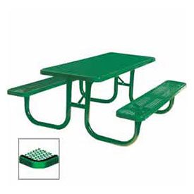 8 Extra Heavy Duty Picnic Table Diamond 96W X 70D Green