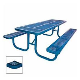 8 Extra Heavy Duty Picnic Table Perforated 96W X 70D Blue