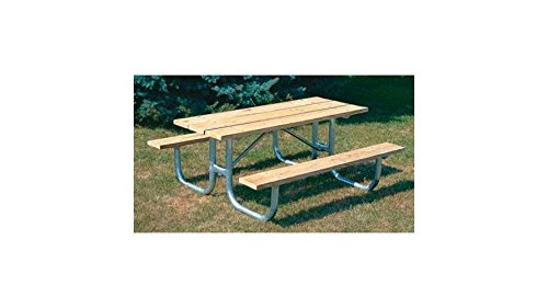 Heavy-Duty Picnic Table in Light Brown Finish 6 ft
