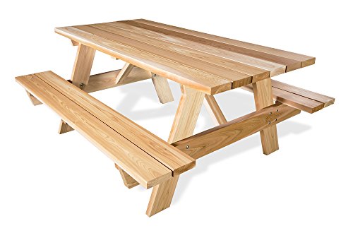 6 ft CEDAR Picnic Table w Attached Bench