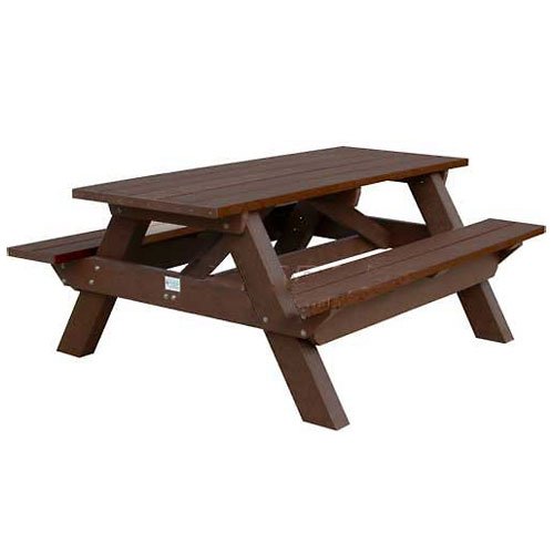 Deluxe 6 Picnic Table Brown Top BenchBrown Frame