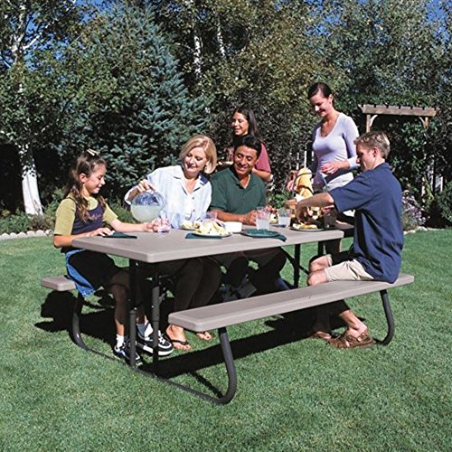 Lifetime 22119 Folding Picnic Table 6 Feet Putty