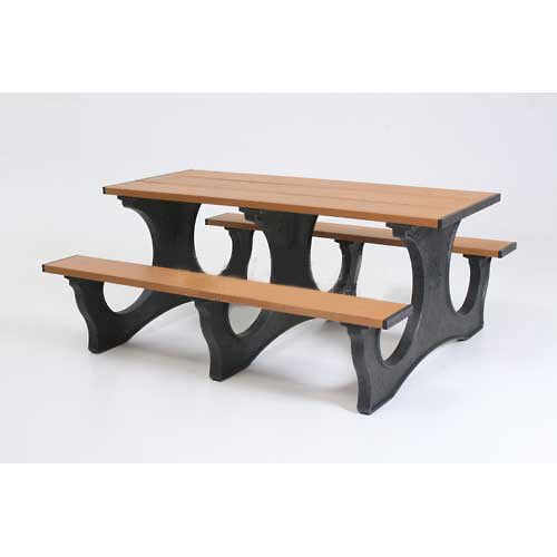 Polly Tuff Easy Access 6 Picnic Table Weathered TopBlack Frame