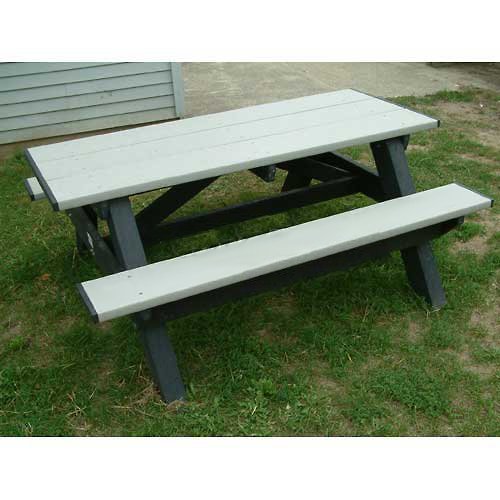 Standard 6 Picnic Table Brown Top BenchBlack Frame