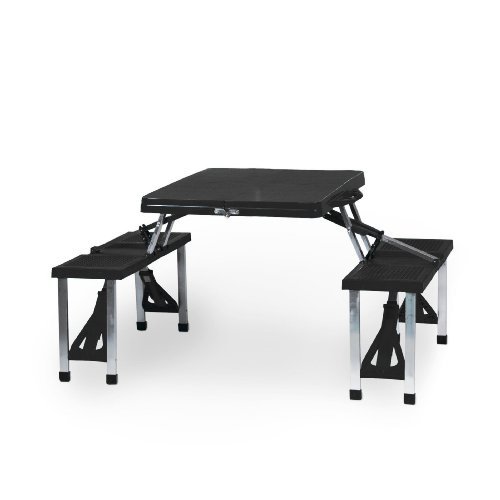 Portable Folding Picnic Table with Seating for 4 Black