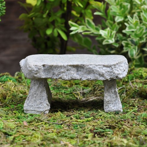 Miniature Fairy Garden Mini Granite Bench