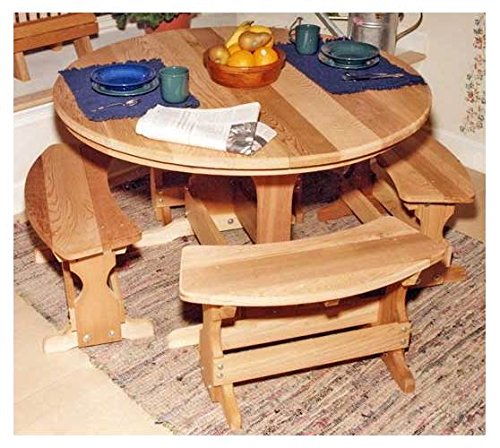 Creekvine Designs Round Cedar Picnic Table Set