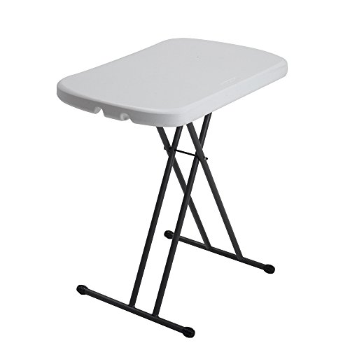 Lifetime 80251 Height Adjustable Folding Personal Table, 26 Inch, White Granite