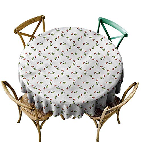 W Machine Sky Outdoor Picnics UmbrellaRed and Green in Pairs Diameter 50 Overlay Round Tablecloth
