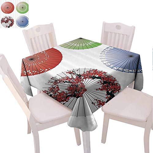 Zara Henry Design Apartment Decor Outdoor Picnics Umbrella Figures with Rotary Leaf Floral Pattern Authentic Rain Shadow Graphic Multi 52x52 Inch