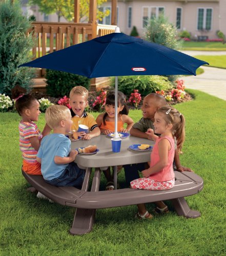 Little Tikes Fold n Store Table With Market Umbrella