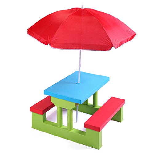 AlekShop Table Garden Play Kids WUmbrella Play Bench Furniture Outdoor Picnic Seat Children