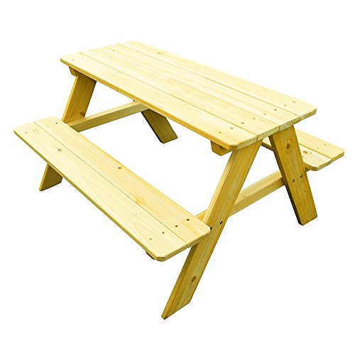 Wooden Bench Table Outdoor Indoor Picnic Table for Kids Playful Portable Wooden Furniture Picnic Dinner Party Lounge Kit SandedUnfinished eBook by BADA Shop