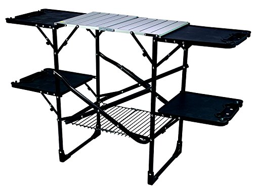 Outdoor Cook Station in Black Silver Color Folding Practical Picnic Table Lightweight Portable for Outdoors Patio Lawn Backyard Camping Multi Shelves Counter Storage Space eBook by Easy&FunDeals