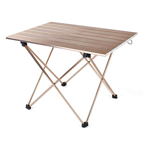 Xyanzi Table Mate Foldable TableOutdoor Camping Portable Table Aluminum Folding Table BBQ Picnic Table Light Brown Easy to Carry Prefect for Outdoor Size  56X405X40CM