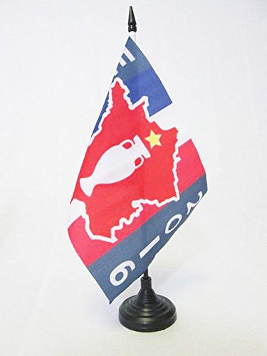 AZ FLAG Euro 2016 of Football Table Flag 5 x 8 - 2016 European Championship Desk Flag 21 x 14 cm - Black Plastic Stick and Base