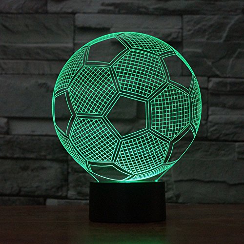 Football Table Desk Lamp Acrylic 3D Night Light Touch Switch Usb 7 Colors
