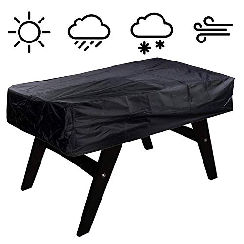 GLP-Furniture Covers Football Table Cover 210D Oxford Outdoor Footsball Billiard Waterproof Sun UV Dust Protect Black Heavy Duty - 2PCS - Black