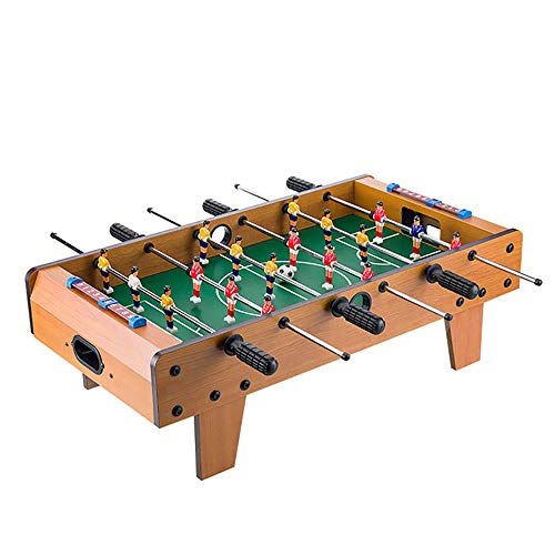 WHTBOX Foosball Table KidsFolding Football TableDeluxe MiniTable Top FootballFoosball FamilyFun GamSuitable for People Over Three Years OldBrown-L