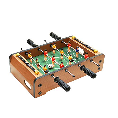 WHTBOX Foosball Table KidsFolding Football TableDeluxe MiniTable Top FootballFoosball FamilyFun GamSuitable for People Over Three Years OldBrown-S