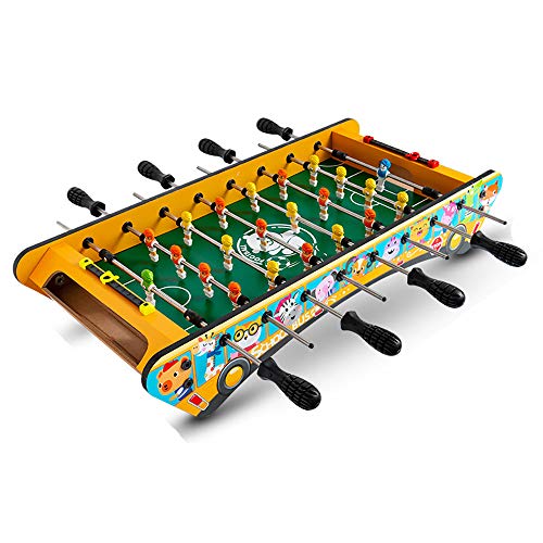 WHTBOX Foosball Table KidsFolding Football TableDeluxe MiniTable Top FootballFoosball FamilySuitable for People Over Three Years OldYellow-L