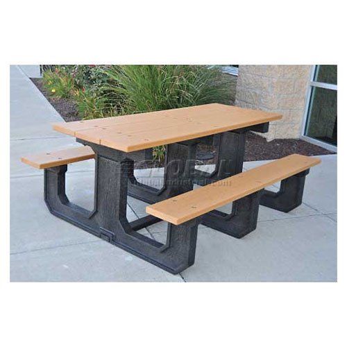 Jayhawk Recycled Plastic 8 Ft Park Place Picnic Table Cedar