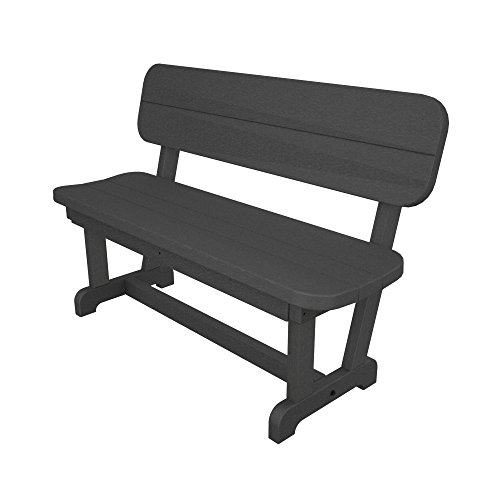 Park Plastic Picnic Bench Back With Finish Slate Grey Size 48