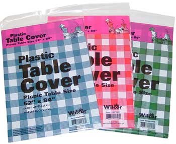 Plastic Table Cover 52x84 12-pc Set Picnic Table Size