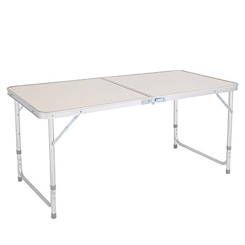CooFel Aluminum Folding Picnic Table 4 Foot Portable and Adjustable Camping Table for Outdoor Indoor White 4724 x 2362 x 2756 inch