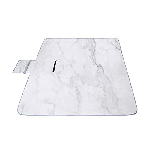 GIRLOS Marble White and Texture Tile Ceramic Picnic Mat 57（144cm） x59（150cm） Picnic Blanket Beach Mat with Waterproof for Kids Picnic Beaches and Outdoor Folded Bag