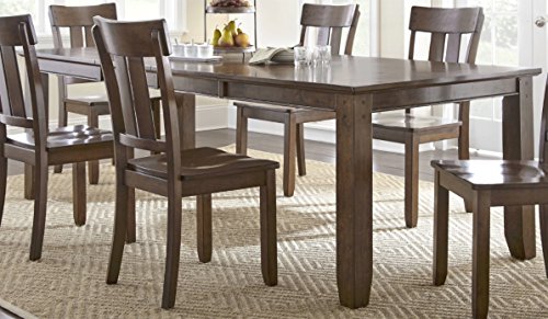 96 Inch Traditional Farmhouse Style Dark Brown Hard Wood Dining Table Seats up to 8