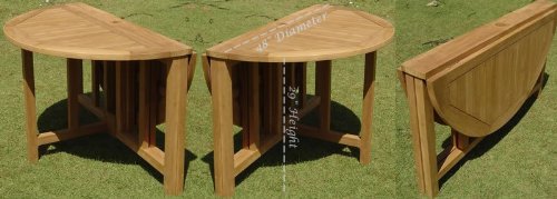 Grade-a Teak Wood 48&quot Round Butterfly Dining Table tsdt48