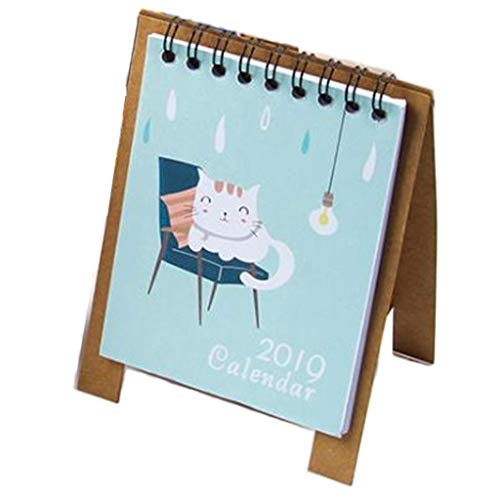 2019 DIY Mini Office Paper Calendar Daily Table Plan Annual Calendar Organizer Notebook Color  F