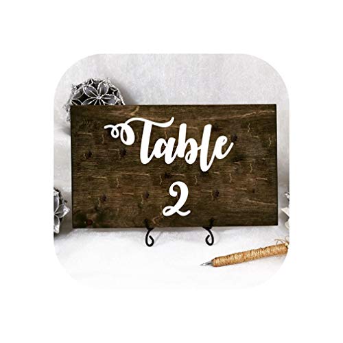 Solarphoenix Wedding Table Number Vinyl Decals Removable Waterproof Table Plan Vinyl Sticker Wedding Centerpiece Bridal Shower DecorBlack Table 1-1015x15 cm