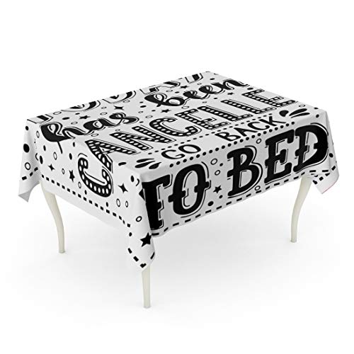 Tarolo Rectangle Tablecloth 52 x 70 Inch Quote Today Has Been Cancelled Go Back to Conceptual Phrase Calligraphic Inspirational Motivation Plan Table Cloth