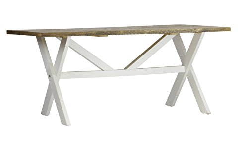 Highland Distressed White Solid Reclaimed Wood Dining Table