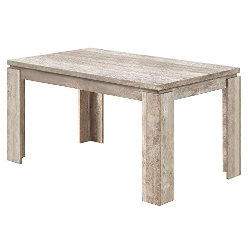 Monarch Specialties I 1088 36X 60  Taupe Reclaimed Wood-Look Dining Table