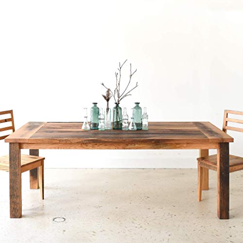 Reclaimed Wood Farmhouse Dining Table with Textured Finish