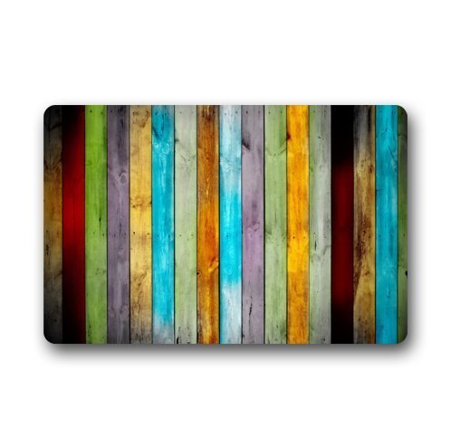 Custom Light Colorful Retro Vertical Stripes Wood Pattern Stain Resistant Color Indooroutdoor Floor Mat Doormat236 X 157 Inch