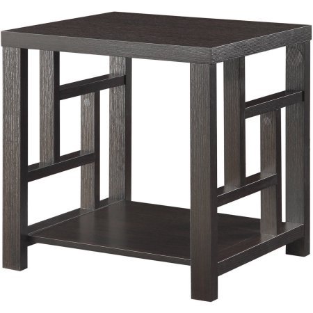 Coaster Transitional Square Wood End Table with Shelf Cappuccino Finish